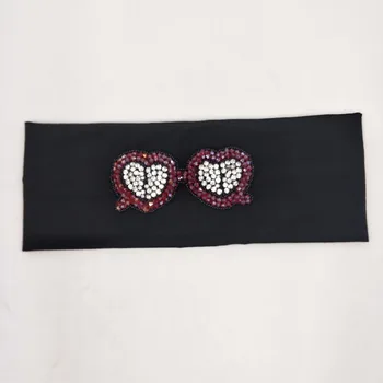 

P172168 2019 fashion women stretchy crystal glass applique headwrap