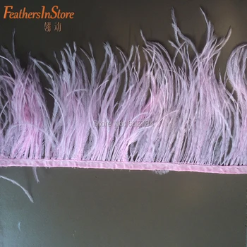 

Wholesale Beautiful High Quality pink Ostrich Feather Ribbon 13-15cm Length Trims For Dress/Craft Supplies