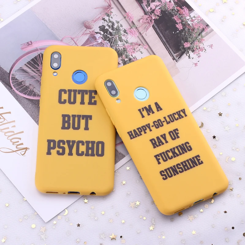 

For Huawei Honor Mate 10 20 Nova P20 P30 P Smart Cute But Psycho Ray Sunshine Hug Cartoon Candy Silicone Phone Case Capa Fundas
