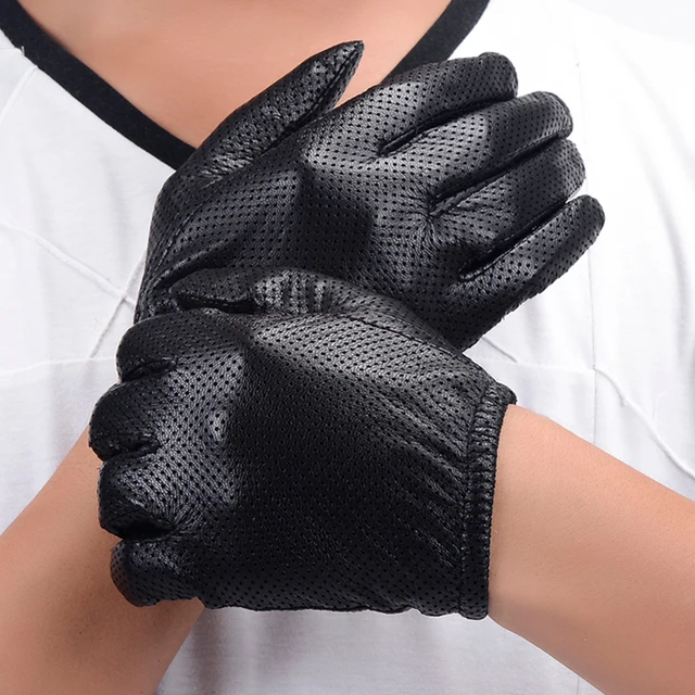 Fioretto Guantes Sin Dedos Para Hombre Cuero Genuino Sin For