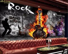 Cheap beibehang Custom wallpaper mural guitar rock KTV music bar tooling wall papers home decor papel de parede 3d wallpaper Cheap beibehang Custom wallpaper mural guitar rock KTV music bar tooling wall papers home decor papel de parede 3d wallpaper