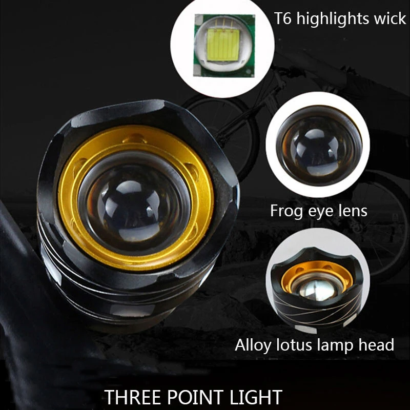 Perfect BaseCamp Bike Light Zoomable LED Bicycle Cycling MTB Front Rear Tail Light Head Taillight Warning Flashlight Rechargeable Lights 4