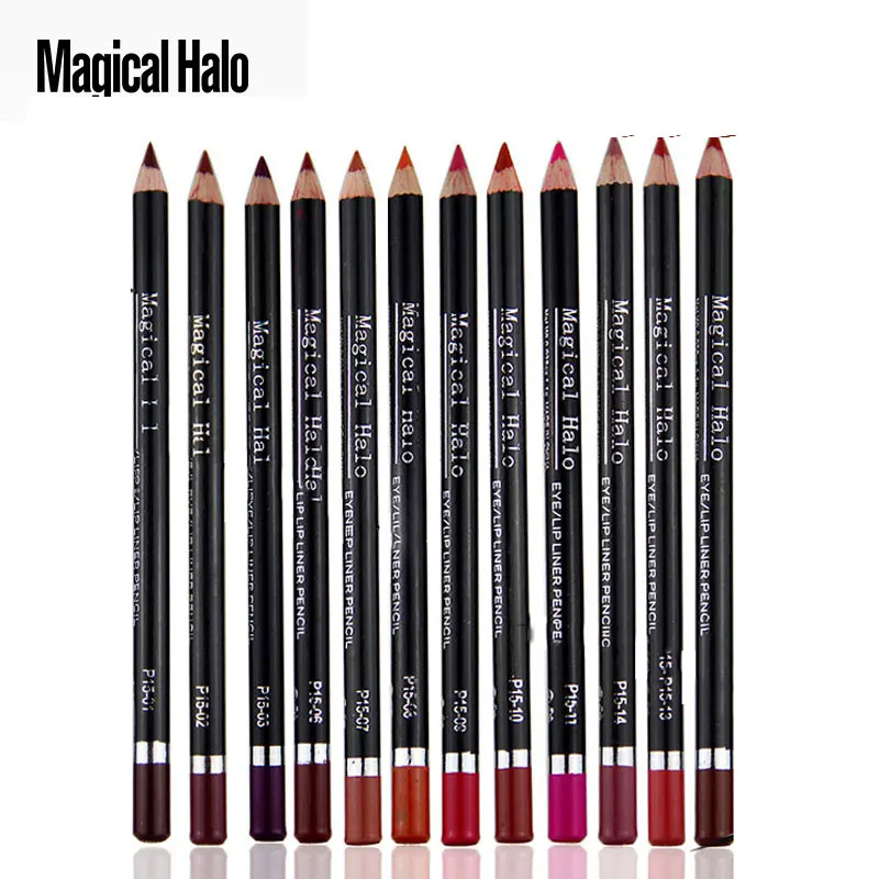 

12 pcs Multicolor Lip Liner Pencil Functional Eyebrow Eye Lip Makeup Waterproof Colorful Cosmetic Lipliner Pen