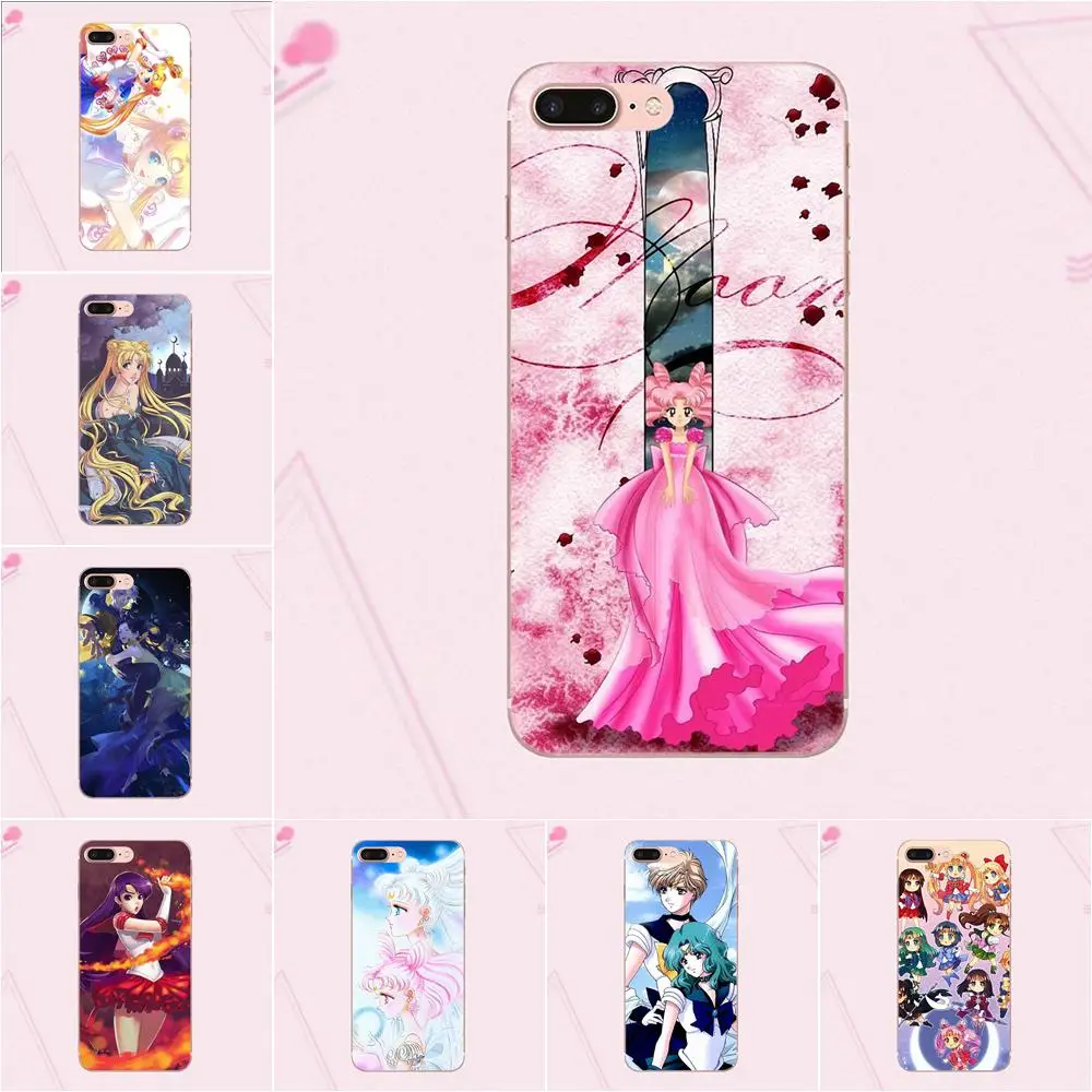 

For Huawei Mate 7 8 9 10 20 P8 P9 P10 P20 P30 Lite Plus Pro 2017 Soft TPU Mobile Pouch Sailor Moon Warrior Lovely Girly