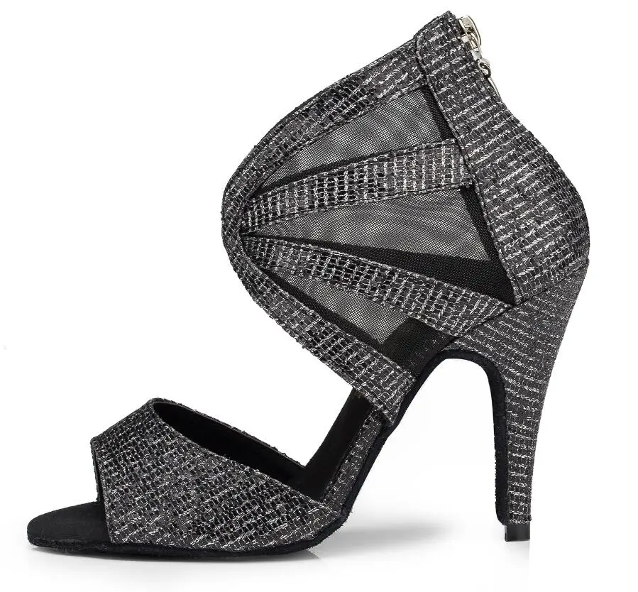Женская обувь для латинских танцев; Обувь для бальных танцев; обувь для сальсы; обувь для латинских танцев; женская Обувь для бальных танцев на высоком каблуке; Цвет Черный; JuseDanc - Цвет: as picture 8.5cm