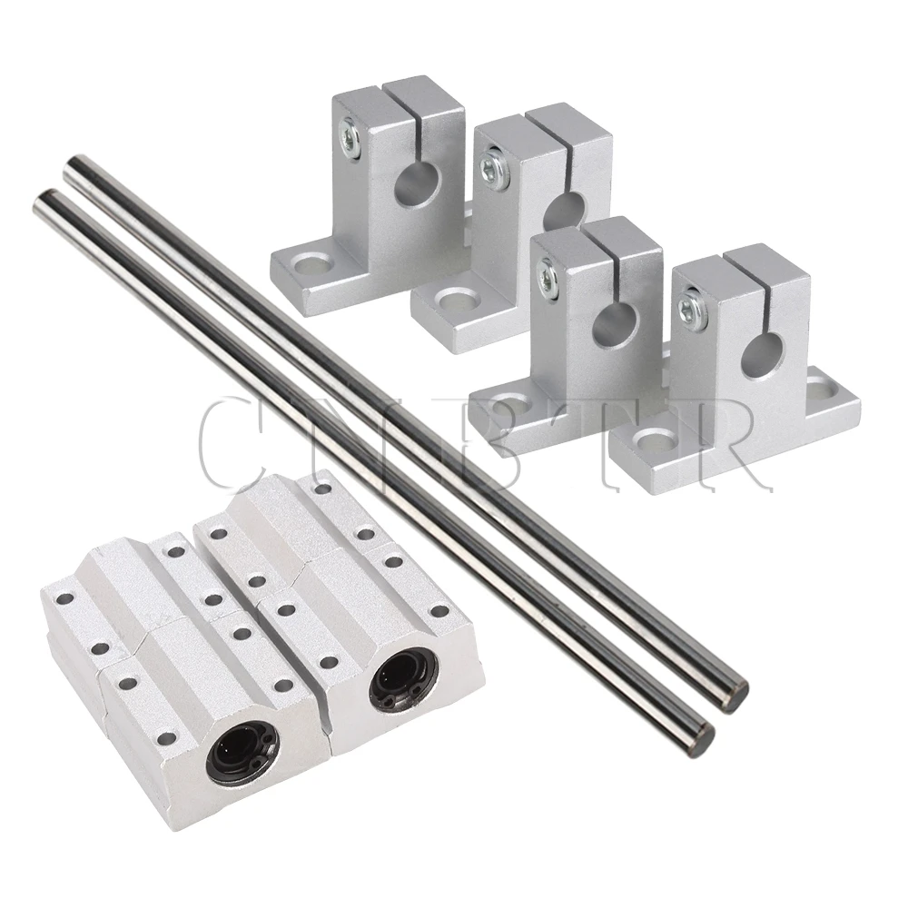 

CNBTR 8mm Dia Linear Ball Bearing Rail Guide Support 20cm Optical Axis Set of 2