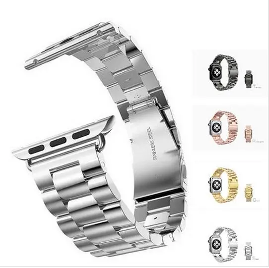 

Для apple watch группа Нержавеющая сталь браслет Туфли с ремешком и пряжкой с Клип адаптер для apple watch 38 мм/для apple watch 42mm