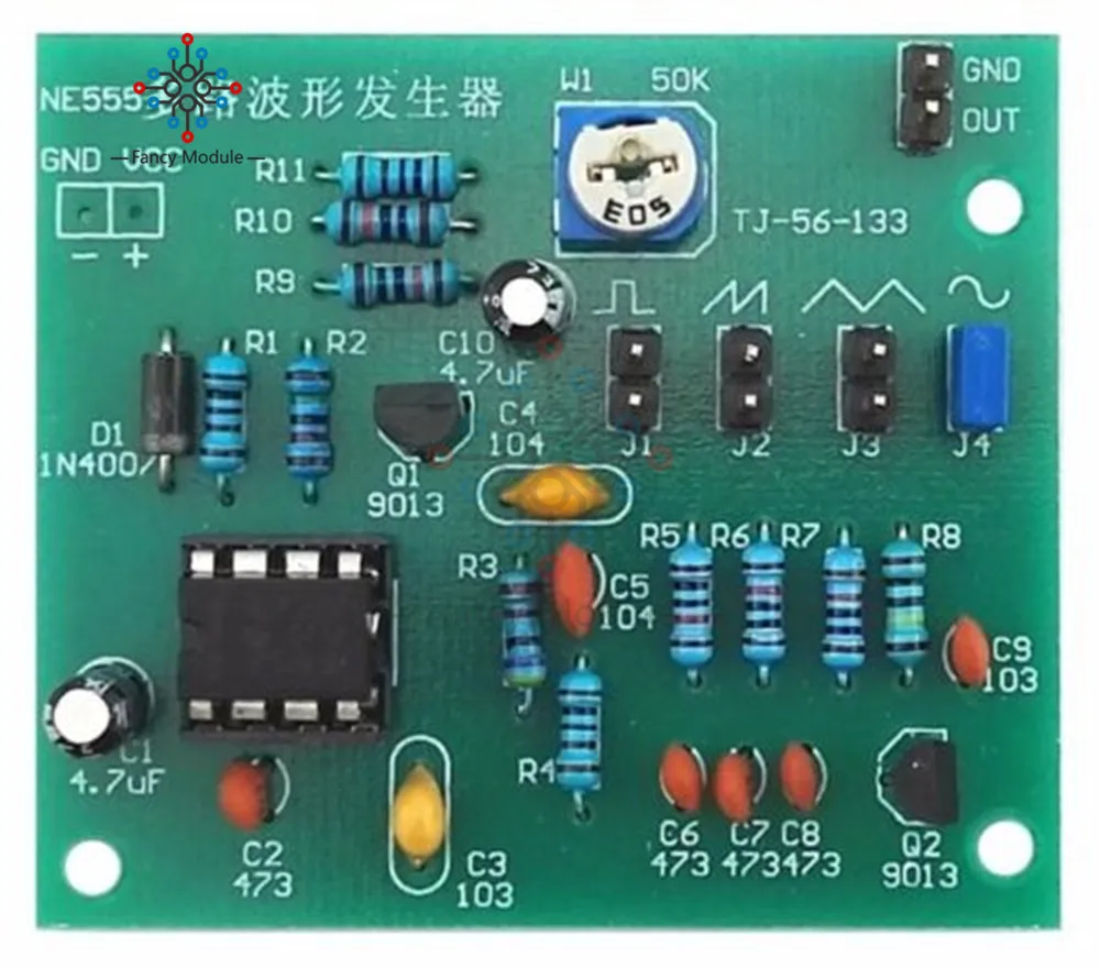 NE555 Multi-Channel Waveform Generator Module Sine Triangle Square Wave DIY Kits 5