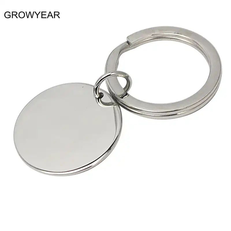 Silver Round Keychain
