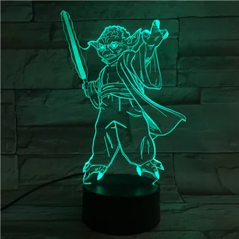 

Star Wars Master Yoda 3D Table Lamp Luminaria Led Night Light Touch Switch Decorative lighting Mood Lamp great gift for kids