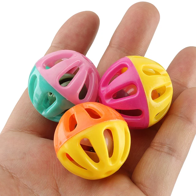 10pcs Plastic Ball Pet Toy Small Bell Balls Cat Toy Hollow Out Cat Toys For Kitten 3