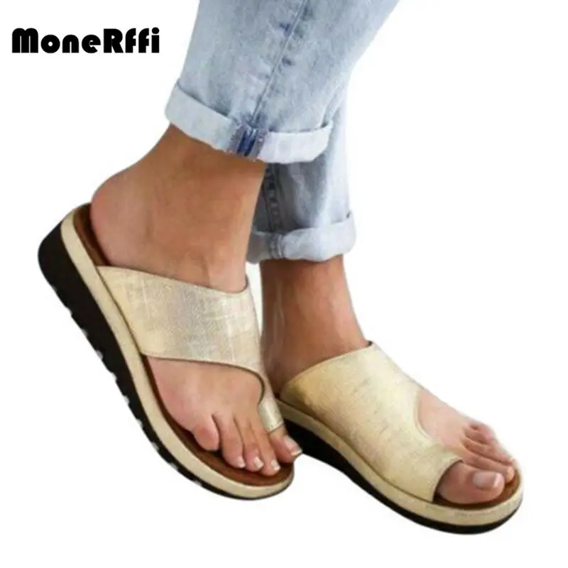 

MoneRffi Fashion Woman Outdoor Sandals Mid-heel Wedge Soft Bottom Comfortable Sandals Drop Shipping Puls Size 35-43
