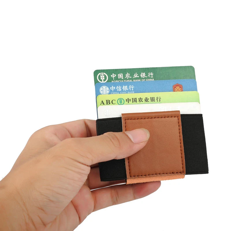 Тонкий минималистичный кошелек для кредитных карт, держатель для карт, маленький кошелек для денег, кошелек для монет, сумка для ключей, 10 Держатель для карт, натуральная кожа, эластичная