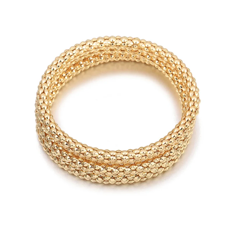 Розовое золото серебро Попкорн цепи браслеты для женщин регулируемые ...