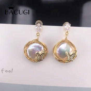 

Handmade Baroque White Pearls Wire Wraped Elegant Earrings Freshwater Pearl High Quality Fine Jewelry