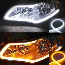 12 V LED DRL Daytime Corsa e Jogging Luce 45 CENTIMETRI/60 CENTIMETRI HA CONDOTTO La Striscia Impermeabile Flessibile Tubo Morbido Per Auto faro Lampada Della Nebbia Luce di Segnale di Girata