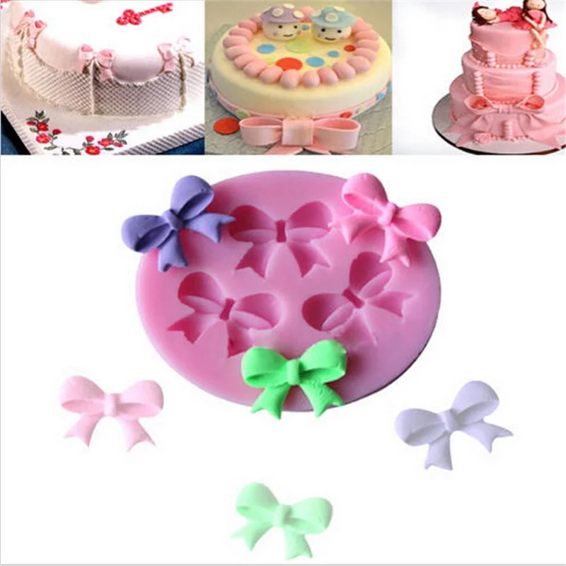 Bowknots цветок помадка плесень 3D силиконовая форма для торта инструмент для украшения торта Шоколадное Мыло трафареты кухонные инструменты для выпечки аксессуары