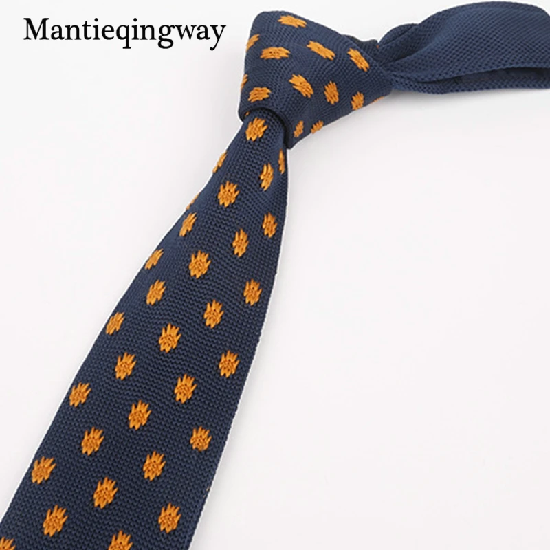 Mantieqingway, 5 см, облегающие Вязаные Галстуки для мужчин, узкий Вязаный Галстук, мужской галстук в полоску для свадьбы, корбаты, воротник, галстук
