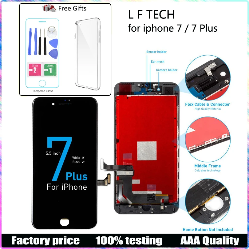 

AAA Replacement For iPhone 6 6s 7 PLUS LCD Display and Touch Screen Digitizer Assembly Parts with gift