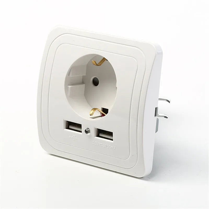 

Youngable Dual USB Port Wall Charger Adapter Charging 2A Wall Charger Adapter EU Plug Socket Power Outlet