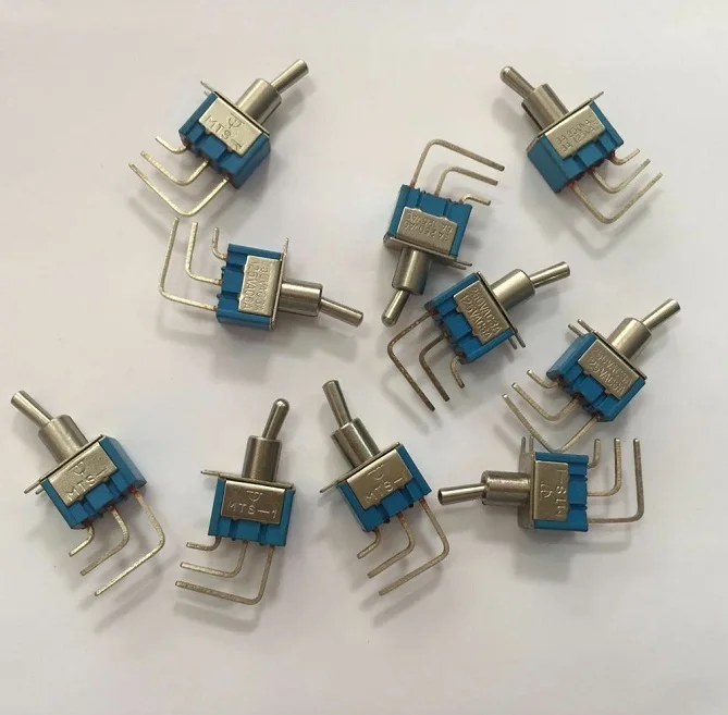 

AC 250V 3A 120V 6A SPDT on-on 2 Way Right Angle 3 Pins PCB Toggle Switch