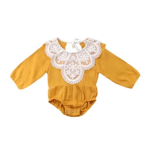 

Newborn Baby Girl Romper Lace Floral Sunsuit Summer Clothes Outfits