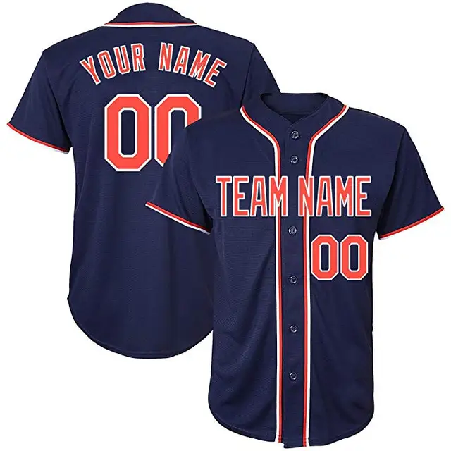 Custom Navy Cool Baseball Jersey with Embroidered Any Team Logo High