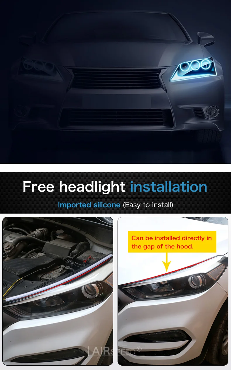 Car LED DRL Headlight Strip Daytime Running Lights Turn Signal Lamp for Mercedes Benz CLA W205 W204 W203 W211 W212 Accessories (2)