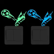 Наклейка с шариковым переключателем светится в темноте футбольные спортивные наклейки на стену для детских комнат детская спальня DIY Украшение домашний декор