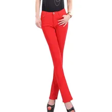 Весна Осень новые женские повседневные модные джинсы ярких цветов/Женские однотонные свободные маленькие расклешенные джинсы