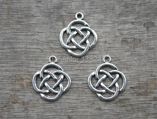 

20pcs Celtic Knot Charms Celtic Knot Pendants Antiqued Silver Tone Double Sided 15 x 15 mm