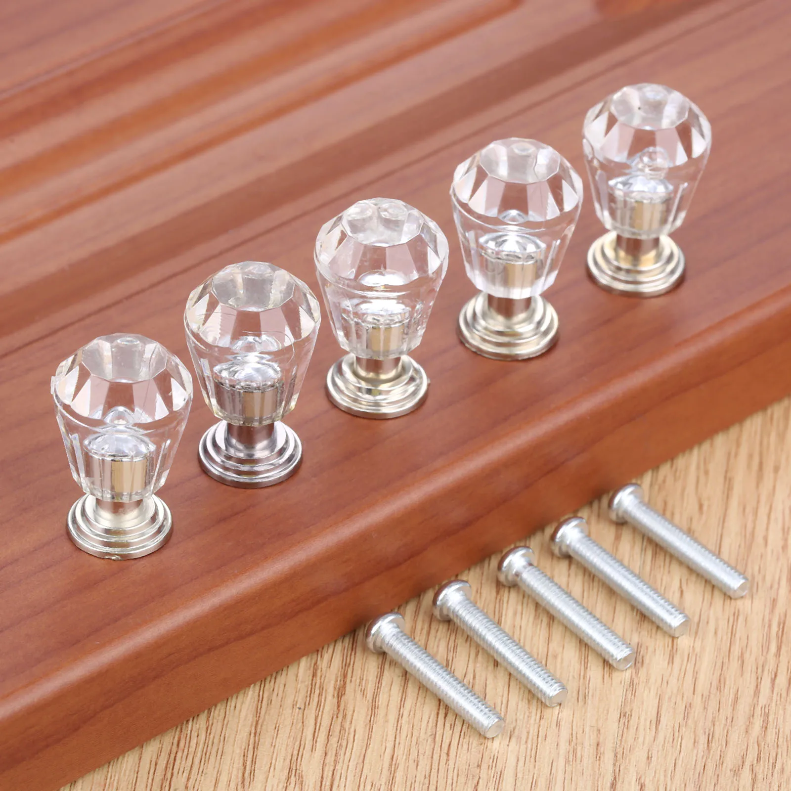 

5Pc Modern Water Drop Handle Acrylic Knobs and Handles Door Alloy Handle Cupboard Drawer Kitchen Pull Knob Furniture 18*29*14MM
