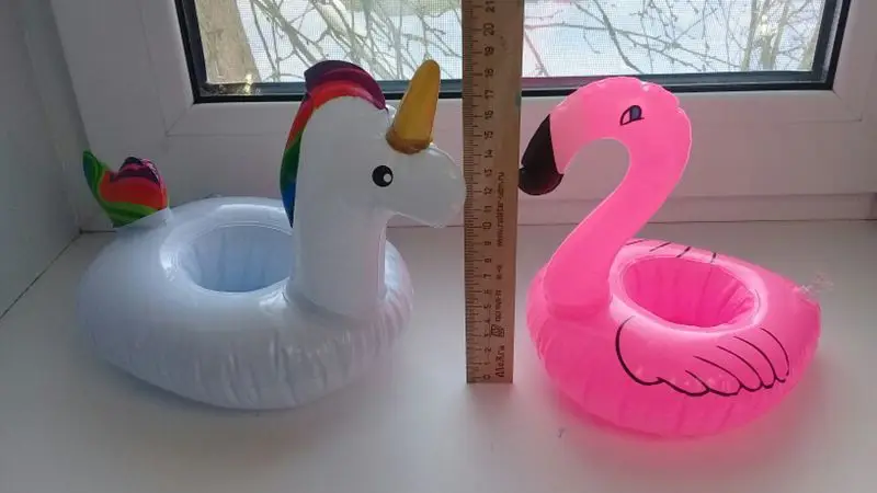 Inflatable Swimming Rings Swimming Drink Holder Unicorn Flamingo For Bath Kids Float Toys Party Supply Pool Accessories Bathing