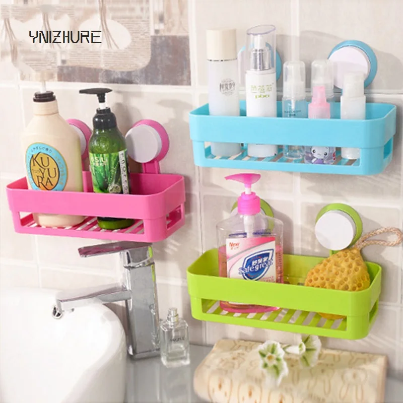 

2018 Promotion Top Fashion Multicolor Strong Double Sucker Bathroom Shelf Storage Rack Debris Racks Kitchen Furniture Wall Hook