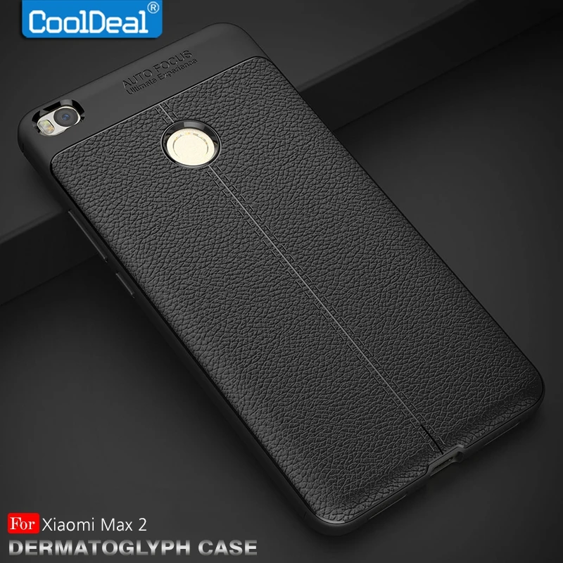 Leather texture Soft TPU Case For Xiaomi Mi Max 2 Shockproof Silicone back cover MAX2 Cases |