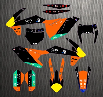 

Team Full set Sticker Customizable Number Personality Decals background For KTM EXC EXCF 2017 - 2019 SX SX-F SXF 2016 - 2018