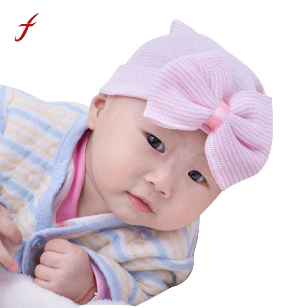 

1Pc Newborn Baby Toddler Girls Bow Flower Soft Hospital Cap Newborn Cute Hat Bow Baby Girl Hospital Hat Beanie With Bow