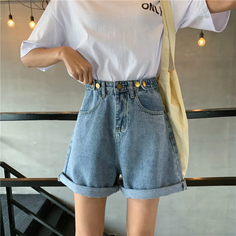 Shorts Women Single Button Trendy Elegant All-match High-quality Korean Style Leisure Daily Womens Female Lovely Simple New