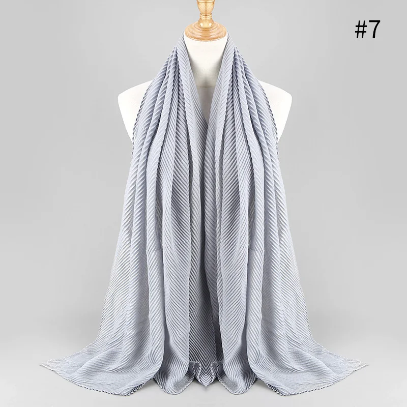 Новая мода саржевый Crinkle квадратный головной платок из хлопка и льна мусульманский под шарфом полная крышка арабский головной убор внутренний хиджаб 90*180 см