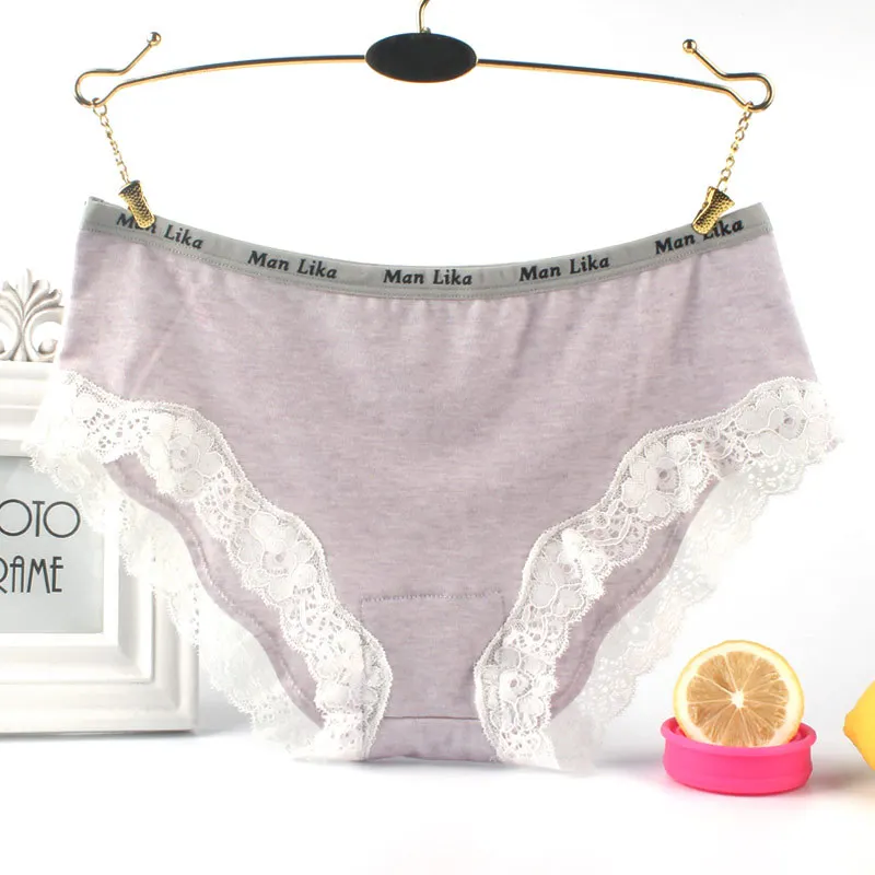 New Brand Woman Cotton Cute Panties Vs Love Pink Women Briefs Lace Decoration for Girls Calcinhas Underwear Lingerie Intimates (12)