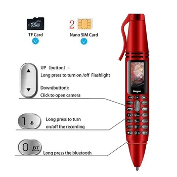 

Multifunction Digital Voice Recorders Pens Phone 2G Dual Card Dual Standby Bluetooth Music OLED Screen with Mini Camera Phone