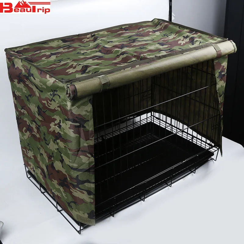 Camouflage Color Pet Waterproof Polyester Crate Cover Dog Kennel Cage Cover Blanket Breathable
