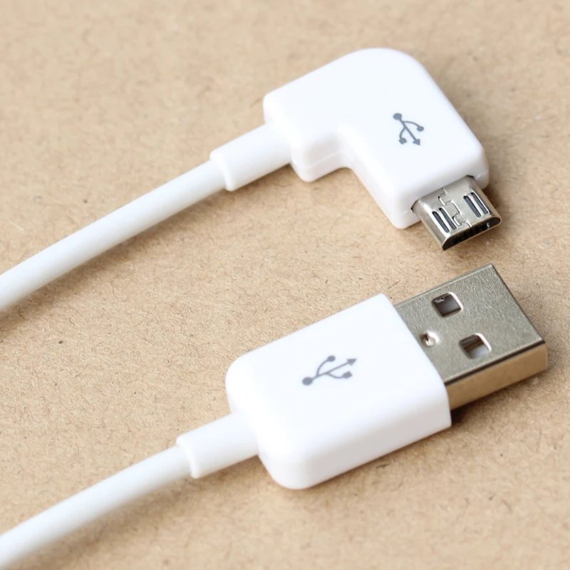 اليسار بزاوية 90 درجة مايكرو usb ذكر إلى كابل usb مايكرو usb ل مايكرو usb إيصائية
