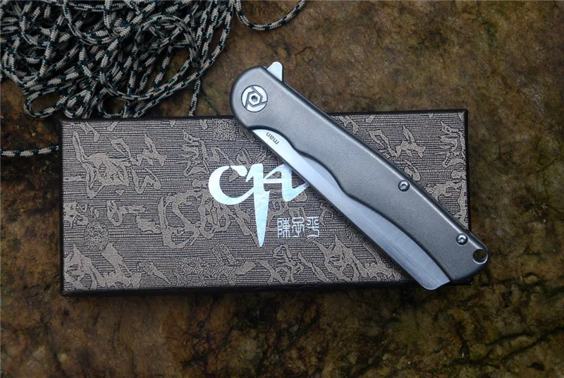 CH Flipper Pocket Razor Knife Man S35VN Blade Ball Bearing Titanium Handle Folding Outdoor knife for Gift Collections