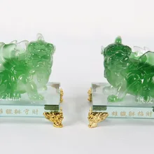 Смола Имитация нефрита ремесла, удачи и отваги мужской и женский маленький городской дом от злых духов, маленький Единорог, имитация нефрита c