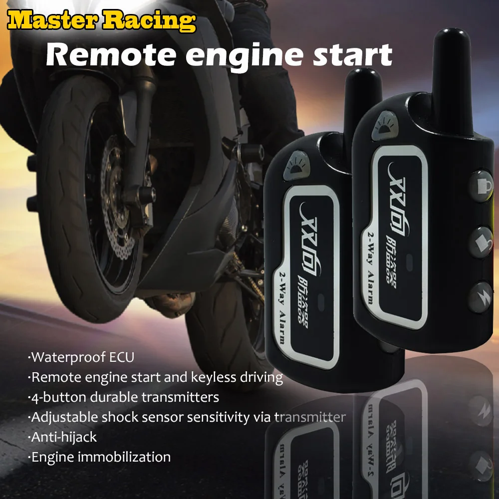Motorcycle 2 Two Way Burglar Alarm Scooter Anti Theft Security