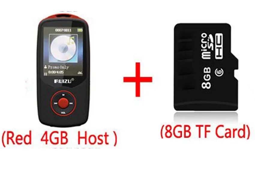 Спортивный MP3-плеер ruidu X06 с Bluetooth и экраном 1,8 дюймов, плеер 100 часов, высокое качество, рекордер без потерь, FM - Цвет: REDwith8GBTFcard