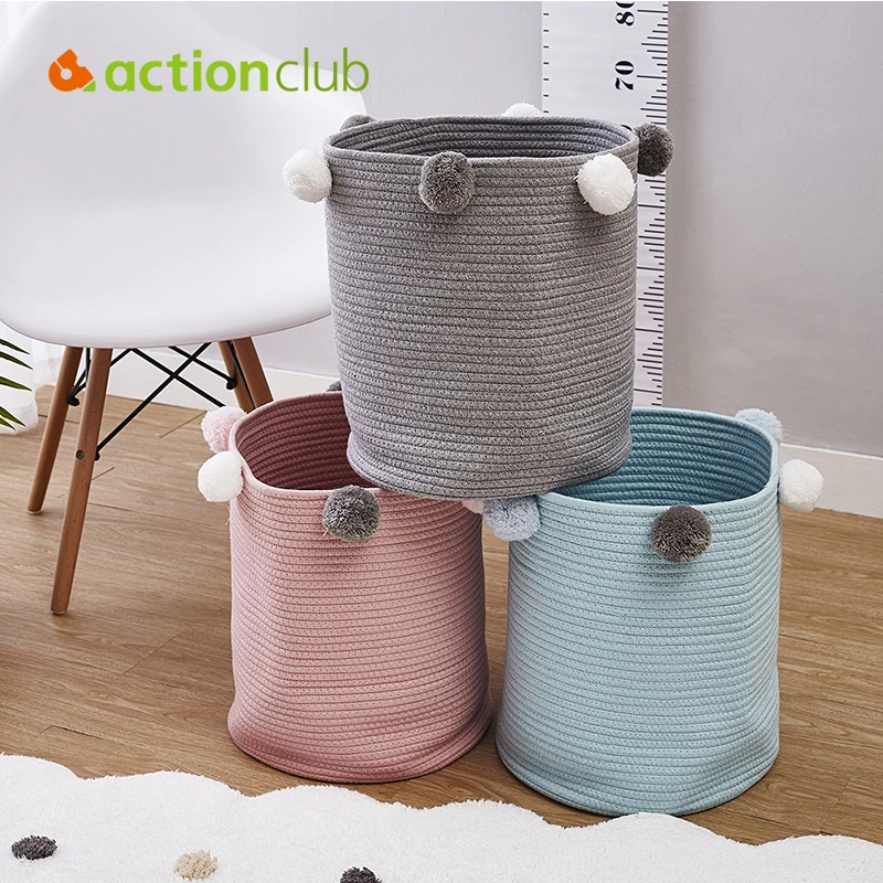 

New Woven Storage Basket Dirty Clothes Storage Box Baby Kids Toys Organizers Household Laundry Storage Box