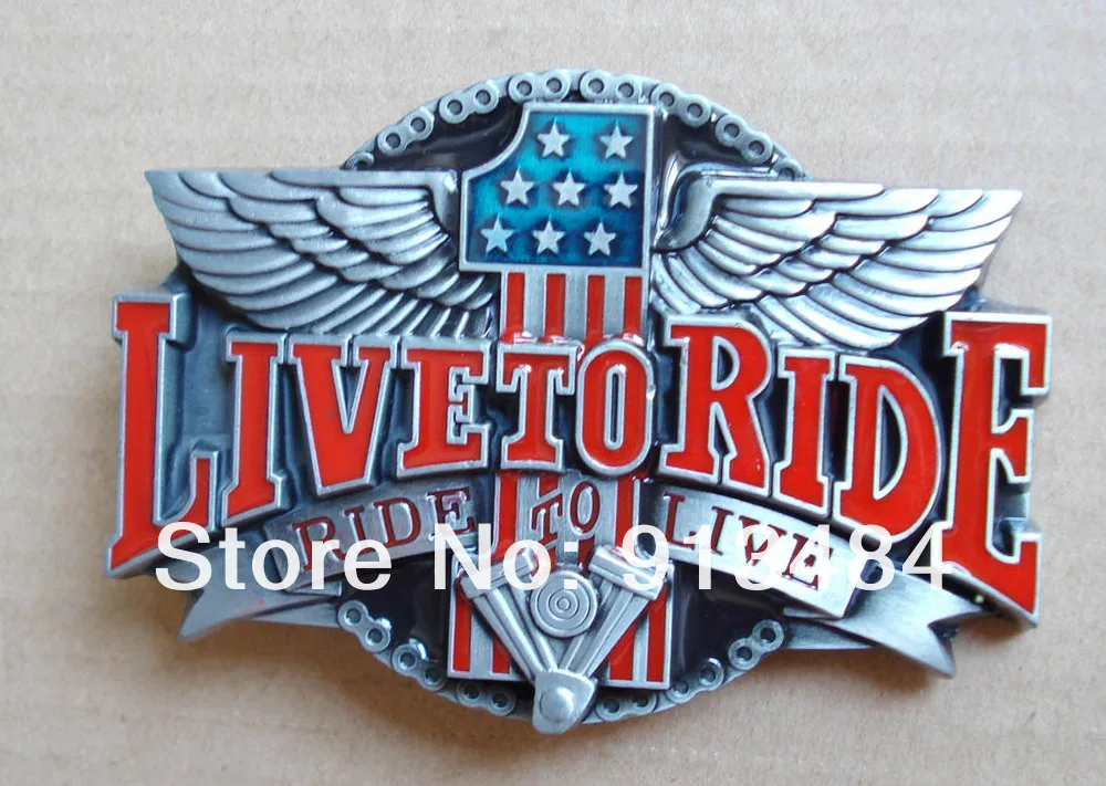 

LIve To Ride Eagle With Bikers Belt Buckle suitable for 4cm wideth belt with continous stock