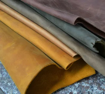 

high quality vintage head layer cowhide/ grain genuine yellow leather/ 100% real cow leather/ free shipping